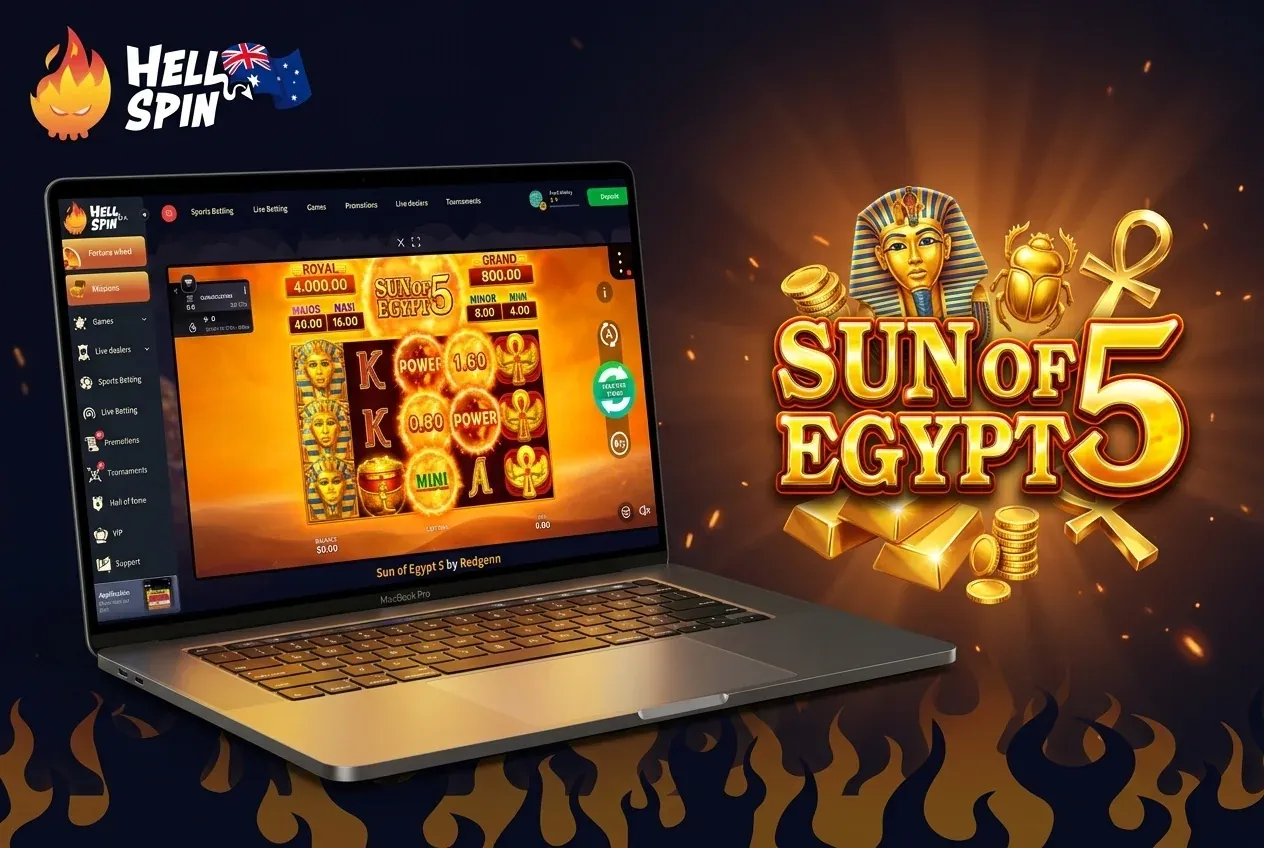 Sun of Egypt 5 pokie by 3 Oaks Gaming at HellSpin